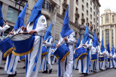Sección de tambores, timbales y bombos.