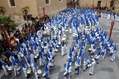 Sección de tambores, timbales y bombos.