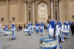 Sección de tambores, timbales y bombos.